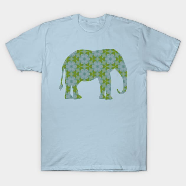 Floral Wild Elephant T-Shirt by LangleyDesigns